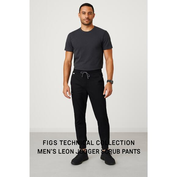Figs Other - FIGS Technical Collection Mens Leon Jogger Scrub Pant Black Large Tall Workwear